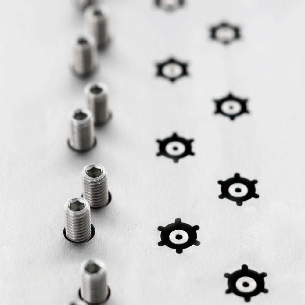 Extrufood custom-made dies — precision-engineered screws and star-shaped die inserts for confectionery shaping